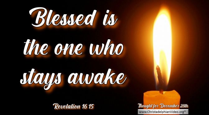 Daily Readings & Thought for December 28th. "Blessed is the one who stays awake."
